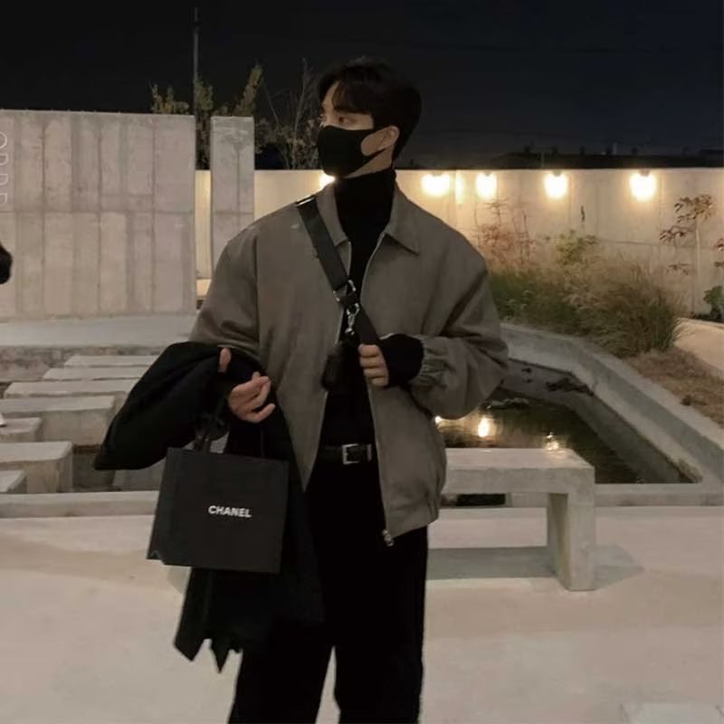 Áo Khoác Kaki Hai Lớp Dáng Rộng Phong Cách Hàn Quốc Hợp Thời Trang Cho Nam