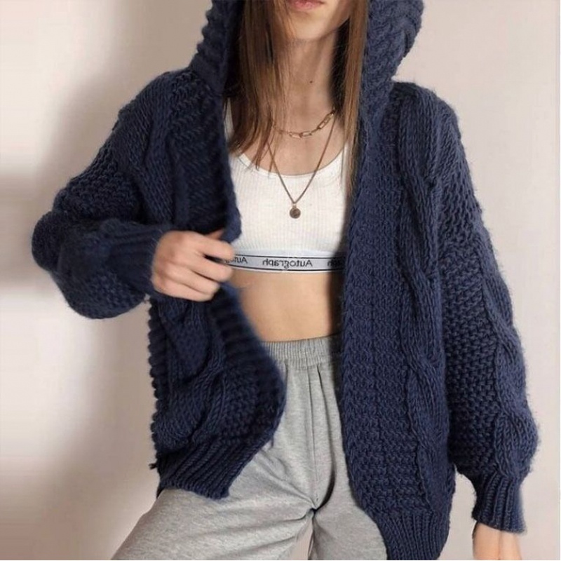 Áo Cardigan Len ÁO KhoáC Cardigan DệT Kim DáNg NgắN Có Mũ TrùM KiểU Retro Mỹ ThờI Trang Thu ĐôNg Cho Nữ