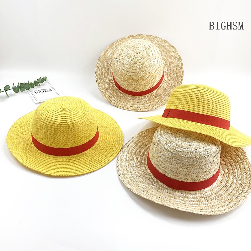 Bighsm Mũ Rơm Thủ Công Hóa Trang Nhân Vật Hoạt Hình one piece luffy Nhật Bản Chống Nắng Ngoài Trời Mùa Hè skk