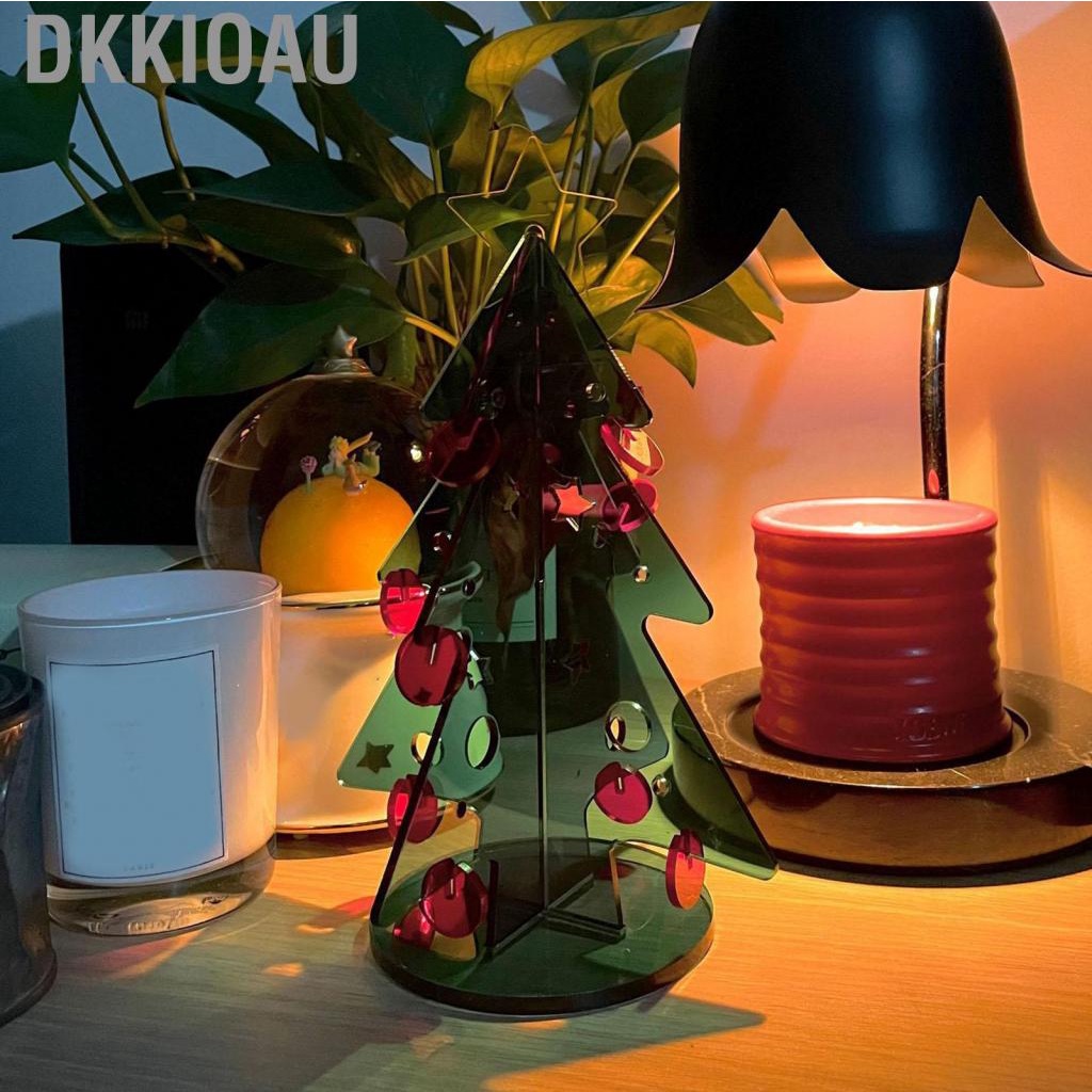 Dkkioau Acrylic Christmas Tree DIY Kit Mini Simple Installation Desktop for Gift Decoration