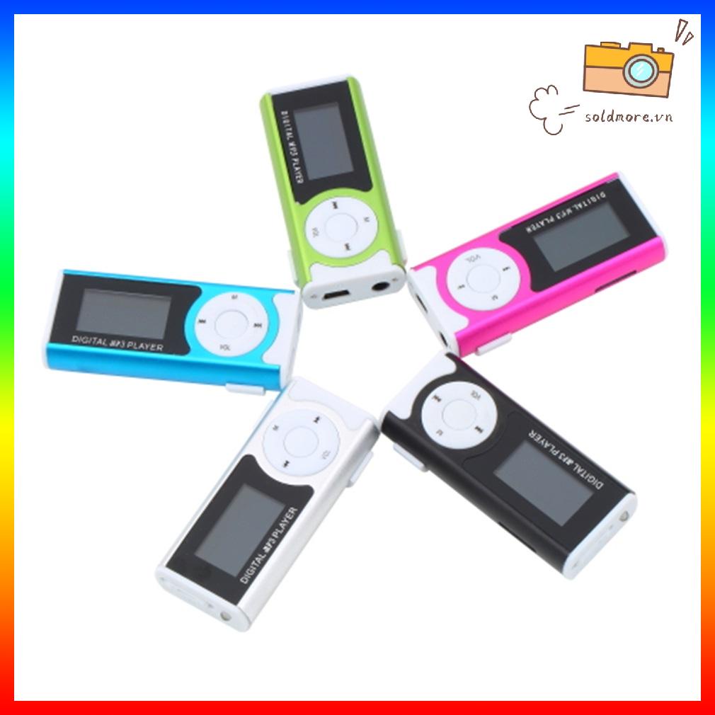 Mini USB Clip MP3 Media Player Màn hình LCD Hỗ trợ Đèn LED TF 16GB