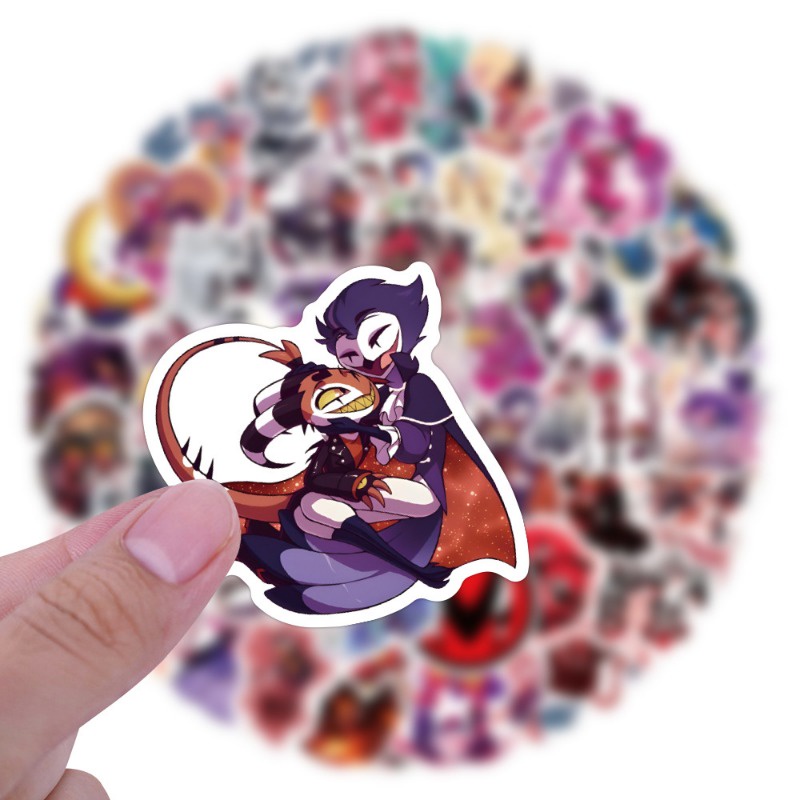 Z & m❀ Hình Dán Ông Chủ helluva ❀ Bộ 120 Miếng Dán Chống Thấm Nước Đồ Chơi Chất Lượng Cao