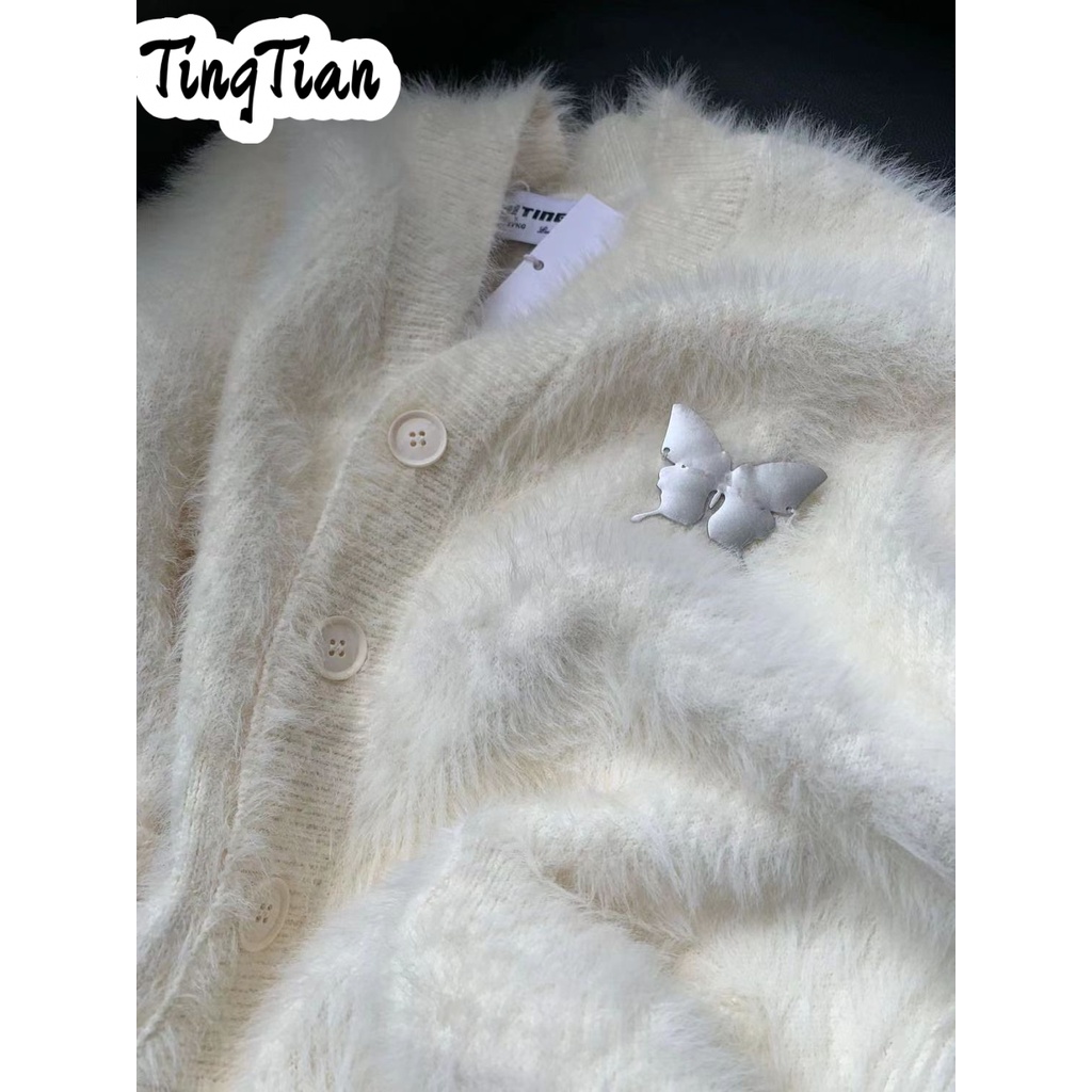 TINGTIAN Áo Len áo khoác cardigan Xu hướng Thể thao INS Comfortable WXF23B0XG1 48Z231129
