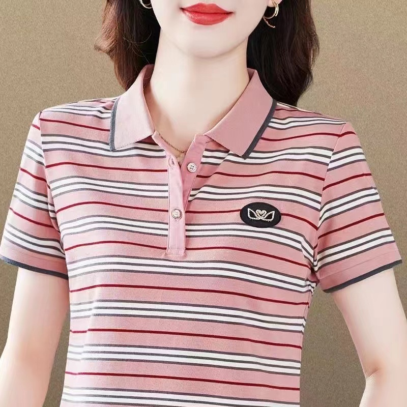 Áo Thun polo Tay Ngắn Thời Trang Mùa Hè 2023 Cho Nữ Trung Niên