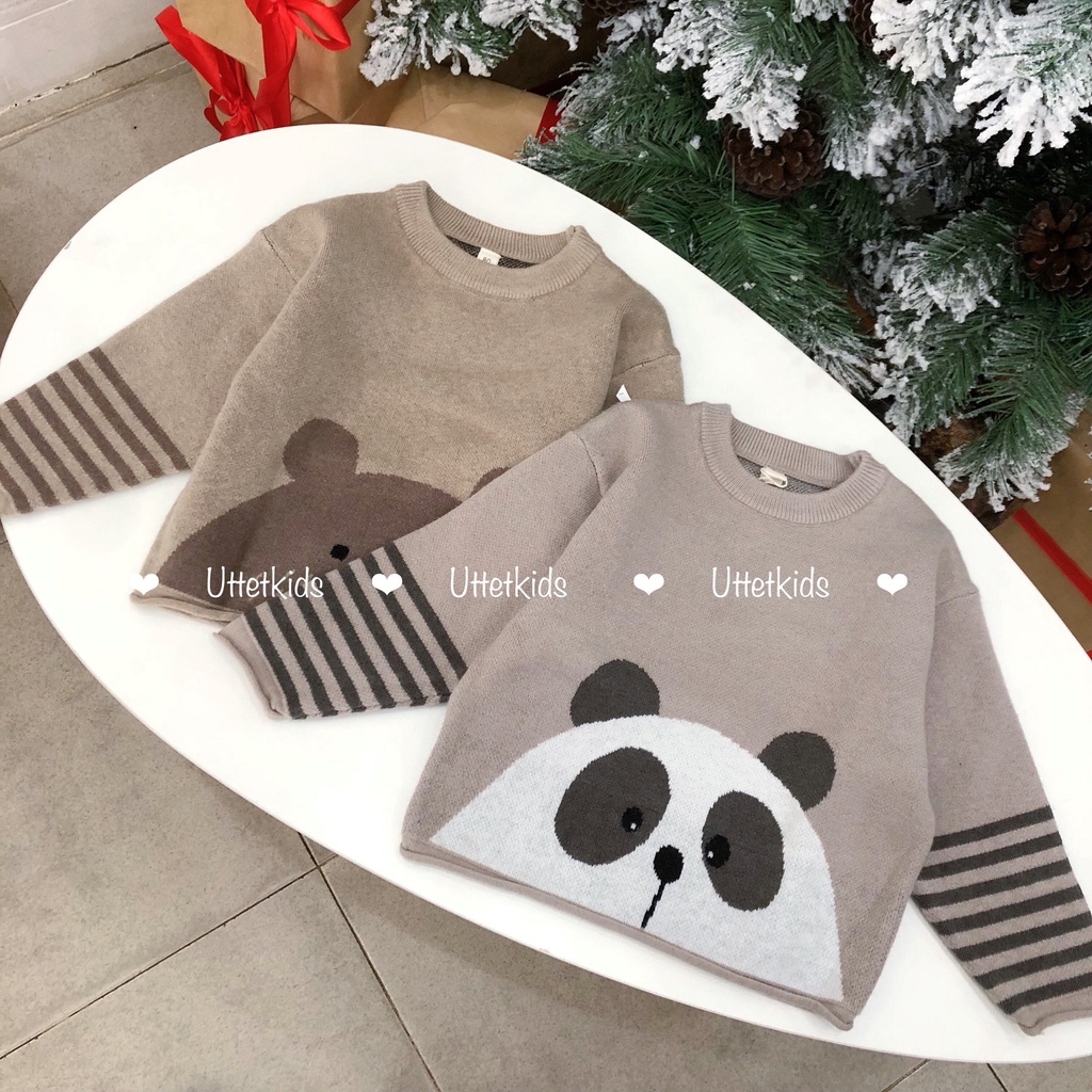 ÁO LEN HOẠ TIẾT PHONG CÁCH HÀN QUỐC CHO BÉ GÁI VÀ BÉ TRAI RẤT CUTE T58