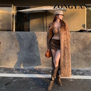 Zongyan áo khoác áo dạ dáng dài fashion độc đáo chất lượng cao chic wjk23c05qj 49z2312 05