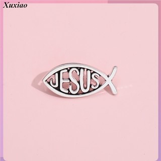 Huy Hiệu Cài Áo Hình Cá Nhỏ Sáng Tạo Với Dòng Chữ "JESUS" Cho Bạn Bè
