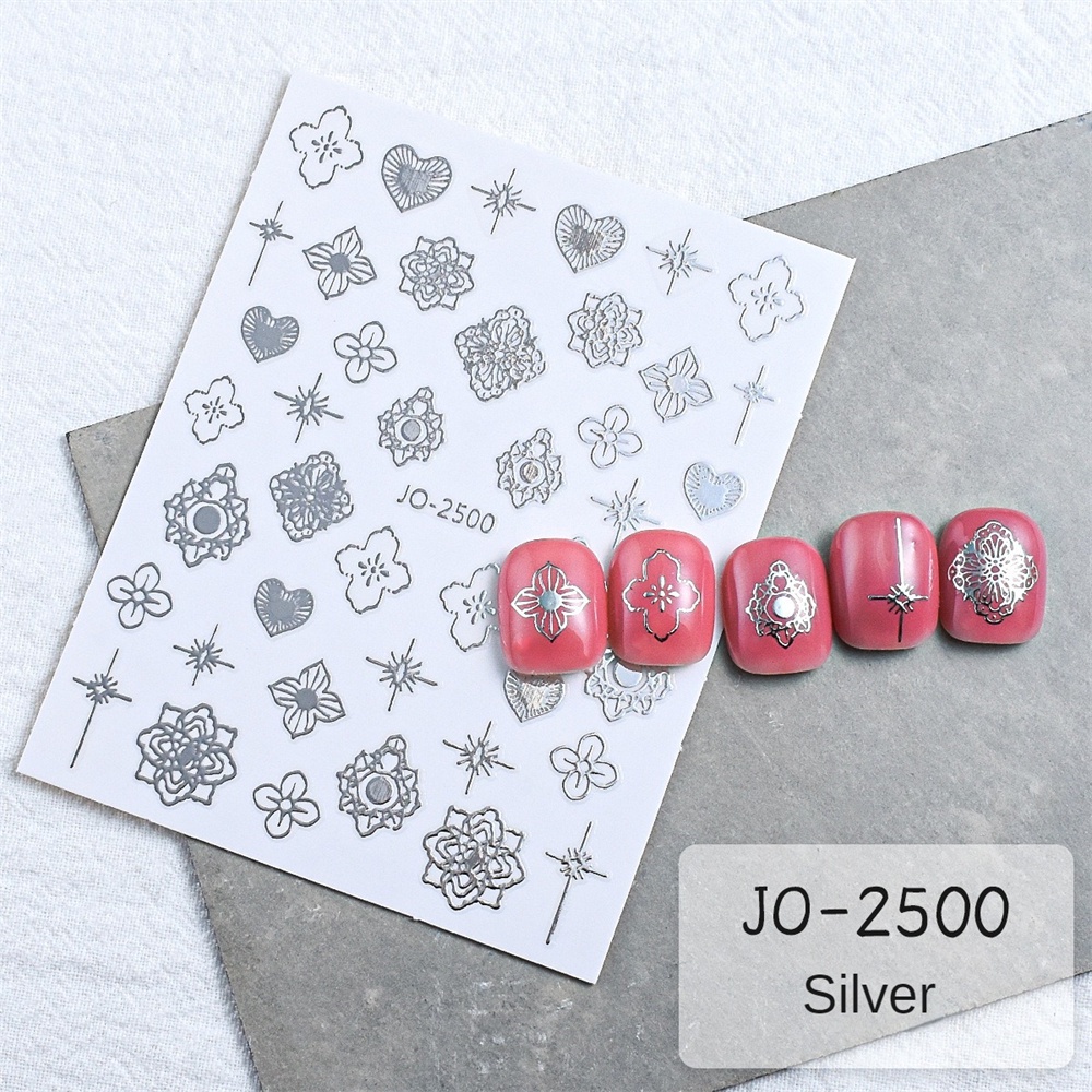 Nhãn dán nghệ thuật móng tay Phong cách ngàn năm Mát mẻ Bướm bạc Sao trăng Mặt trời Gương ma thuật Hình tròn Dán móng tay Internet Người nổi tiếng Phong cách nóng bỏng