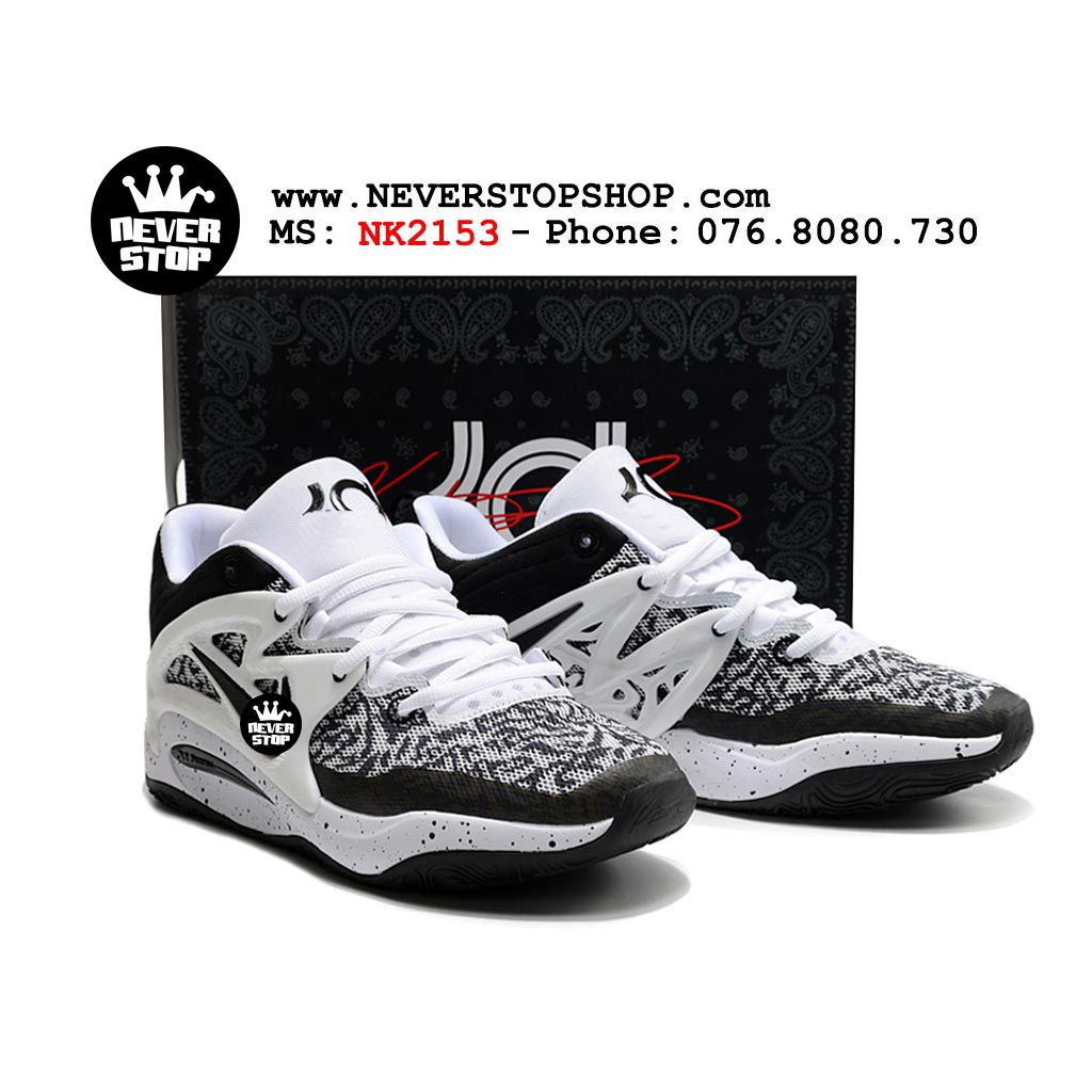 Giày bóng rổ KD 15 SPECKLED đen trắng bản đẹp hàng chất lượng cao sắc nét chuyên outdoor  | NeverStopShop.com