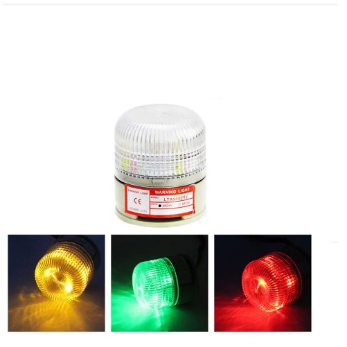 Đèn LED báo tín hiệu không còi buzzer LTE-5002 5002TJ Vàng 220V size 50x58 mm
