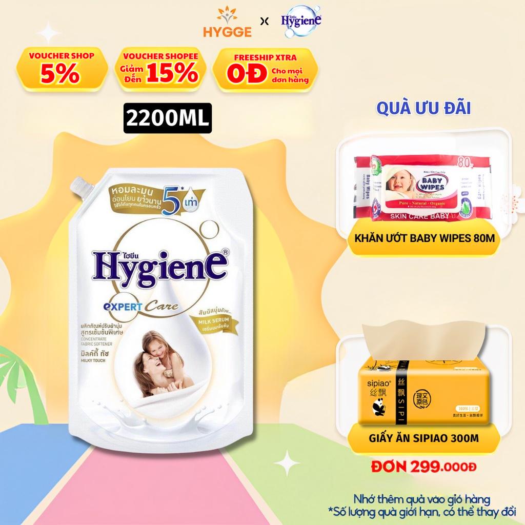 Nước Xả Vải Hygiene Thái Lan Giặt Xả Quần Áo Milky Touch Milk Serum Expert Care [Trắng] 2200ml