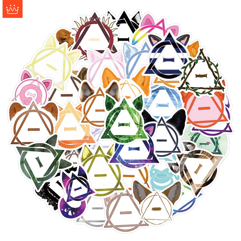 J· Hình Dán Chống Nước Therian Phim Hoạt Hình Mũ Bảo Hiểm Máy Tính Xách Tay Hành Lý Dán Thiết Lập, 53 tờ