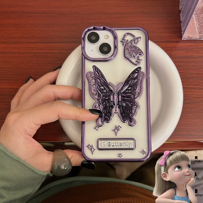 Thời Trang Ốp Điện Thoại Mềm Chống Rơi Hình Bướm 3d Cho iphone15promax 14promax 12 promax / 11 15 / 13pro
