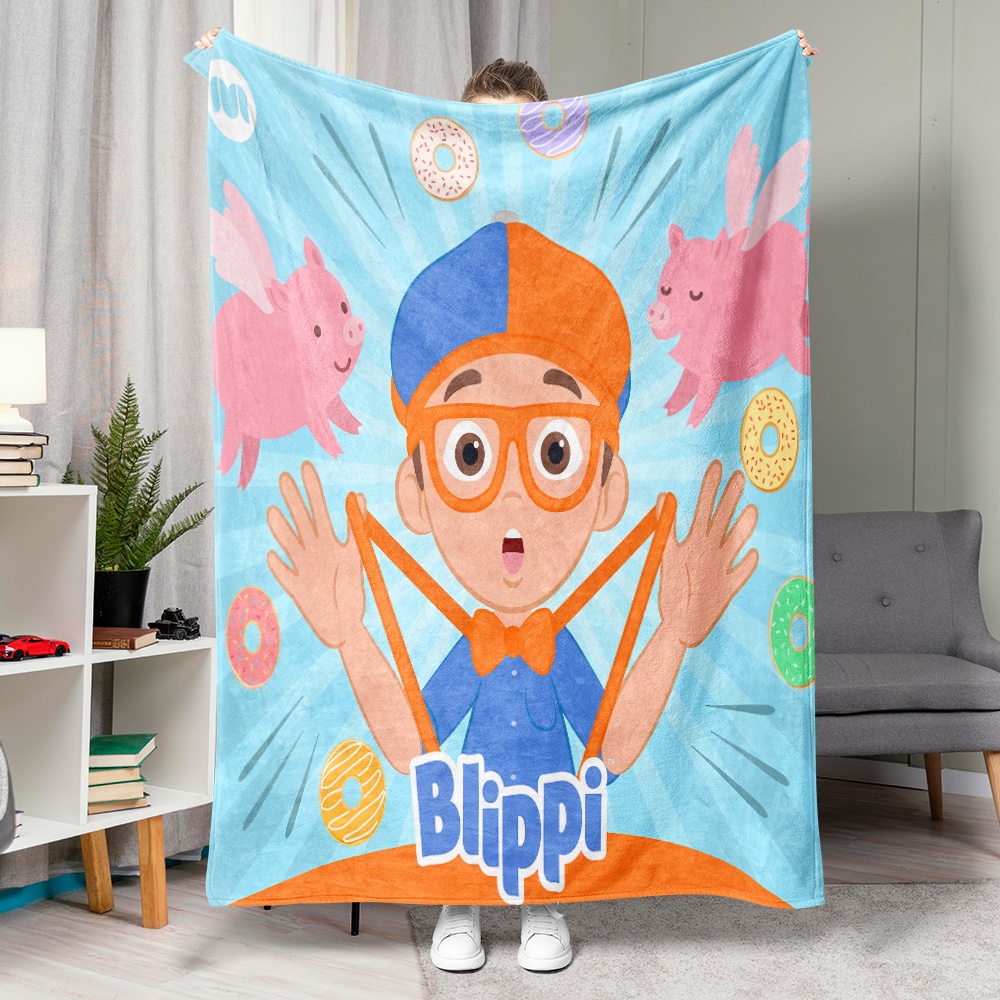 Hoạt Hình Chăn flannel In Hình Hoạt Họa blippi wonders Thoáng Khí Làm Quà Tặng Tốt Nhất Cho Người Lớn
