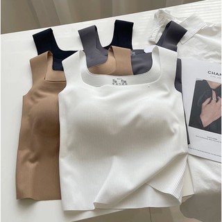 Áo Croptop, áo bra Nữ cotton nhiều Size gân tăm bản to, trẻ trung khỏe mạnh, áo có mút, cổ vuông