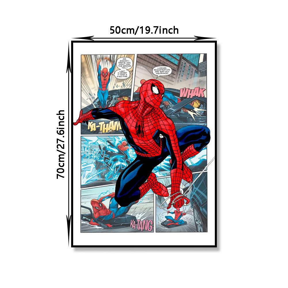 Tranh Vải Bạt Treo Tường In Hình Người Nhện / Người Sắt hulk marvel Trang Trí Nhà Cửa Hiện Đại