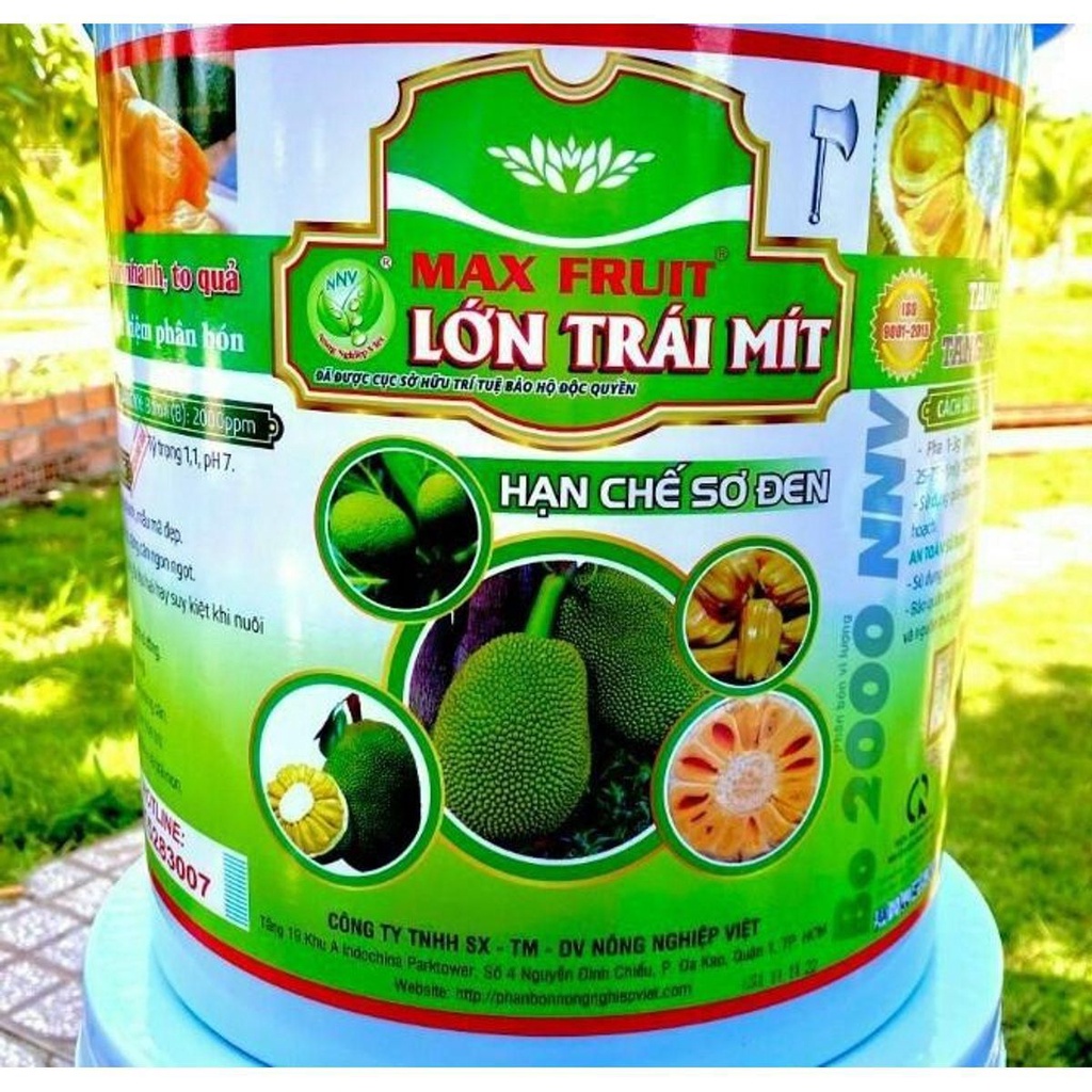 PHÂN BÓN MAX FRUIT LỚN TRÁI MÍT - HẠN CHẾ SƠ ĐEN. XÔ 20KG. Tặng kèm 1kg Humic cao cấp