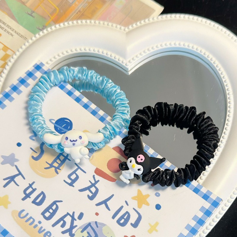 Dây Cột Tóc Cao Su Đính Hình Động Vật Nhỏ Dễ Thương Phong Cách sanrio Ngọt Ngào Và Tươi Mới Cho Nữ