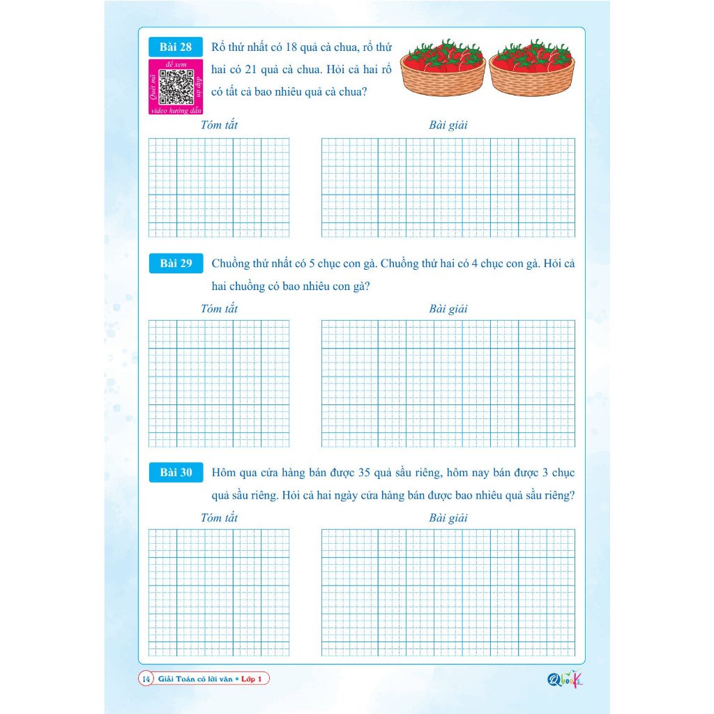 Sách Giải Toán Có Lời Văn Lớp 1 - Chương Trình Mới  - Bản Quyền