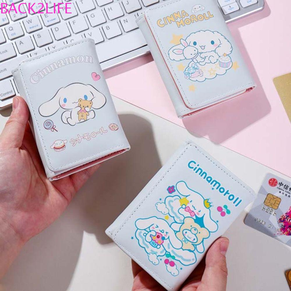 Back2lip Ví Da Ngắn Gập Làm Ba Họa Tiết Thỏ melody cinnamoroll Đựng Tiền / Thẻ Hoạt Hình Di Động / Chữ pochacoo Ngoài Trời