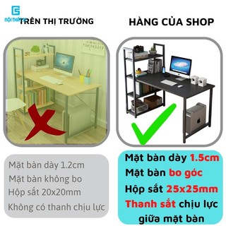 [MẪU MỚI 2023] Bàn để máy tính, bàn làm việc có giá sách, chân sắt sơn tĩnh điện chắc chắn lắp ráp dễ dàng