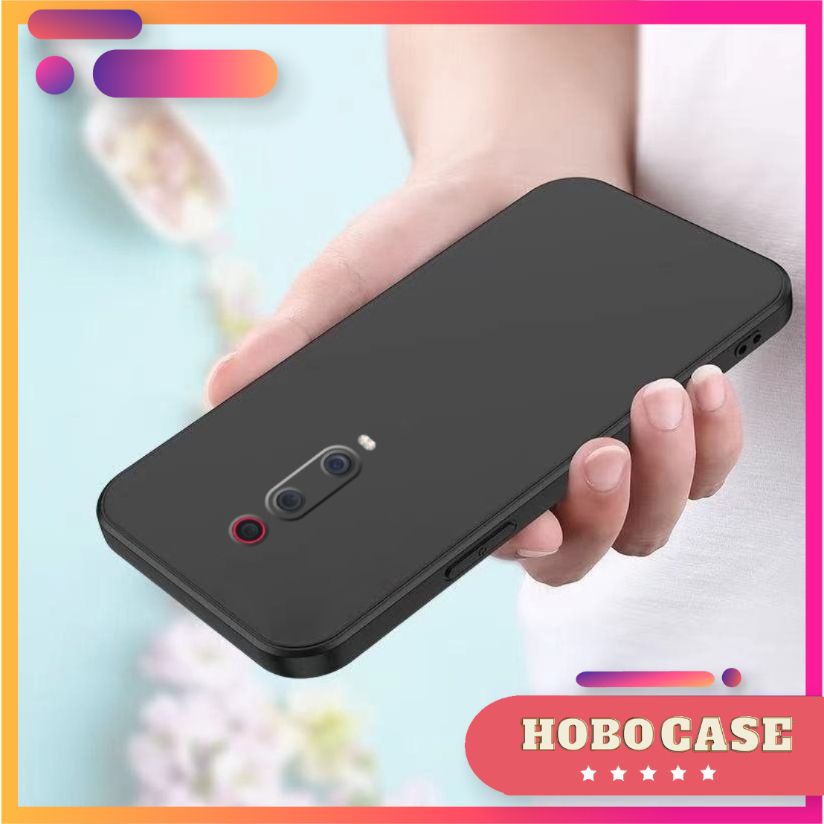 Ốp lưng Xiaomi Mi 9T, Mi 9T Pro, Redmi K20, K20 Pro cạnh viền vuông, có bảo vệ camera Đen Ốp Trơn