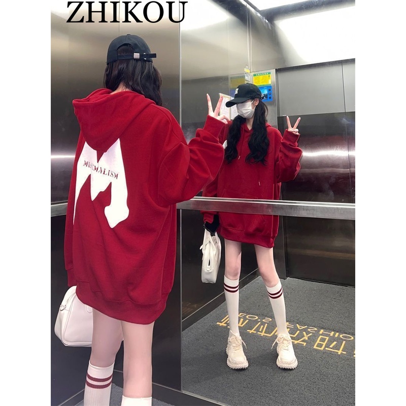 ZHIKOU Áo Khoác hoodie áo khoác nữ zip hoodie cozy Fashion Thời trang Thông thường WWY24104ST 1Z240105