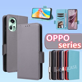Ốp Điện Thoại Cho OPPO Reno 11 11F 11Pro 12 12F 12Pro 13 13F 13Pro 14 14F 14Pro Reno11 Reno12 Reno13 Reno14 F Pro 4G 5G 2025 Vỏ Lật Họa Tiết Vải Lanchee Da Khe Cắm Giá Đỡ Mặt Sau