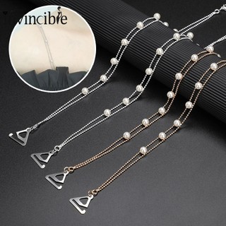 1 Cặp Dây Áo Ngực Vô Hình Đính Đá Ngọc Trai Chống Trượt Dễ Điều Chỉnh Giá Đỡ