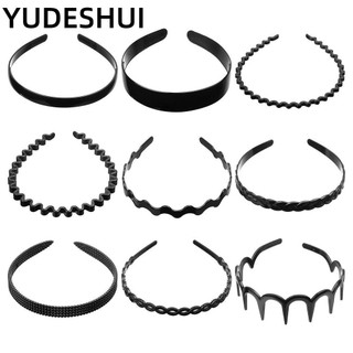 YUDESHUI Cài tóc gợn sóng màu đen chống trượt thời trang đơn giản cho nam và nữ
