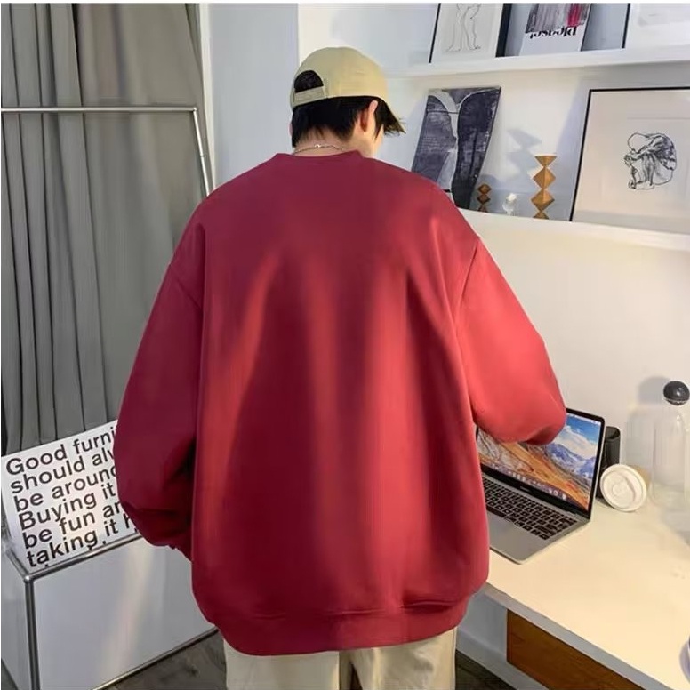 Áo sweater Dày Dặn Cổ Tròn Dáng Rộng In Hình Gấu / Dâu Tây 3 Màu Lựa Chọn Thời Trang Hàn Quốc Cho Nam size m-5xl