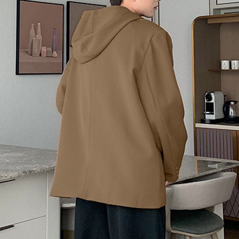 Incerun Bộ Quần Áo Có Mũ Trùm Đầu Màu Trơn Giản Dị Dành Cho Nam