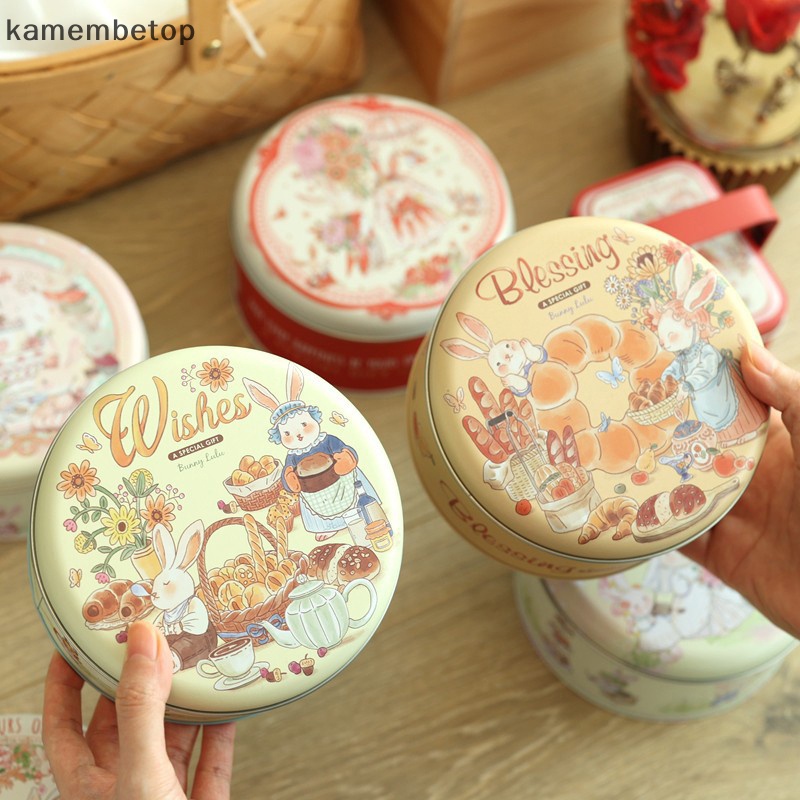 Beto Hộp Thiếc Đựng Kẹo Vẽ Tay Hình Thỏ Bằng Kim Loại Cho Đám Cưới