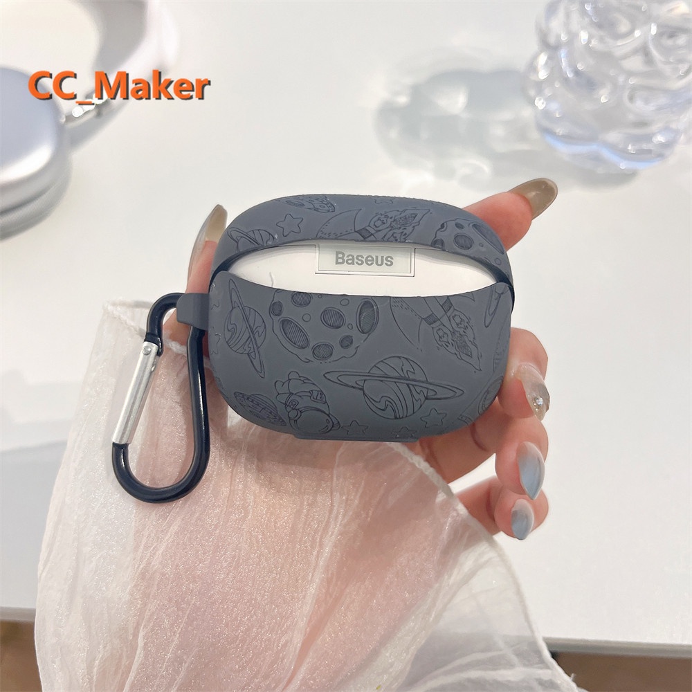 For Baseus Bowie M2S Case Cartoon Astronaut Silicone Soft Case Baseus M2S Shockproof Case Protective Cover Solid Color Baseus Bowie M2S Case