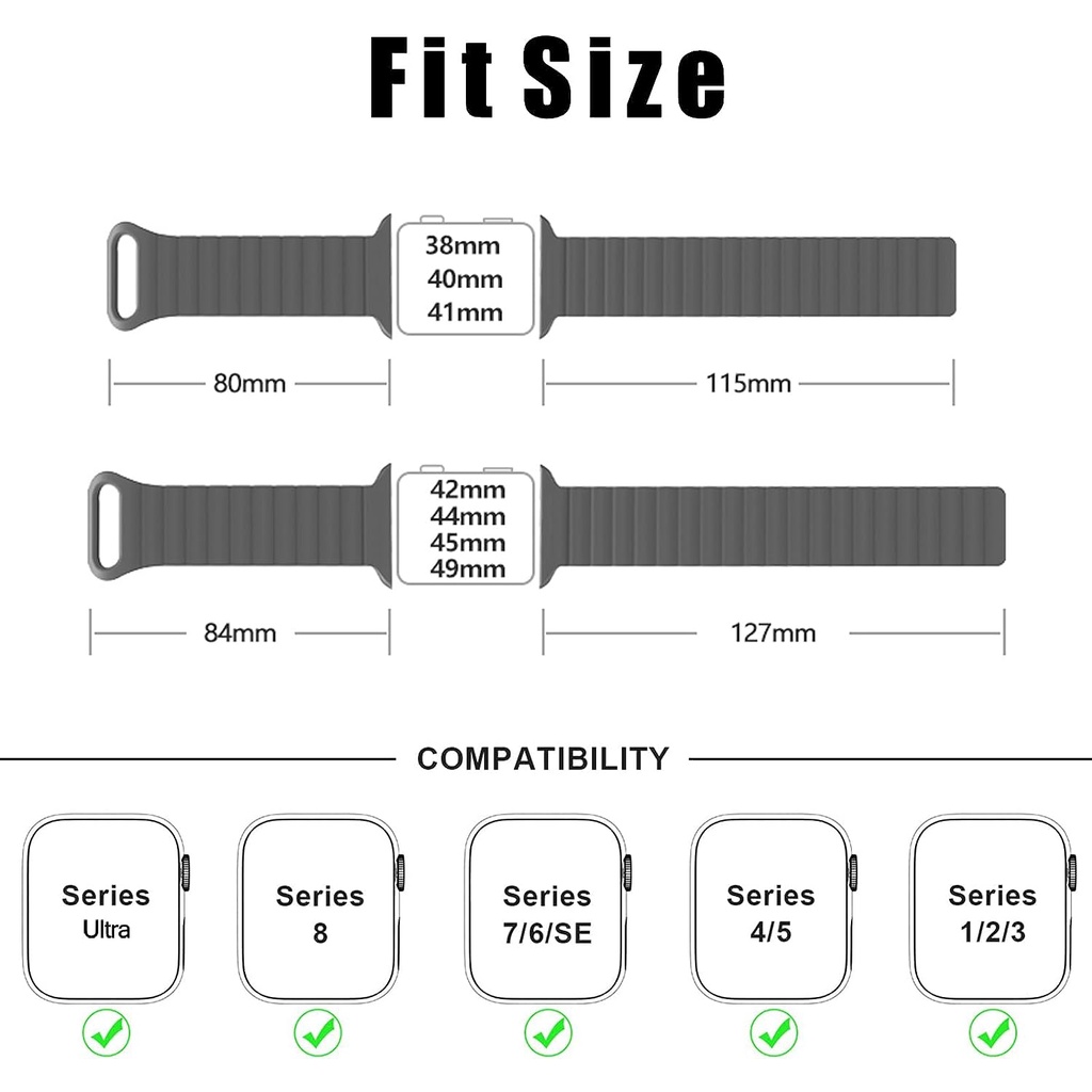 Dây Đeo Đồng Hồ Bằng silicone Khóa Nam Châm Cho apple watch series 8 7 se 6 5 4 3 ultra iwatch 40mm 44mm 41mm 45mm 49mm