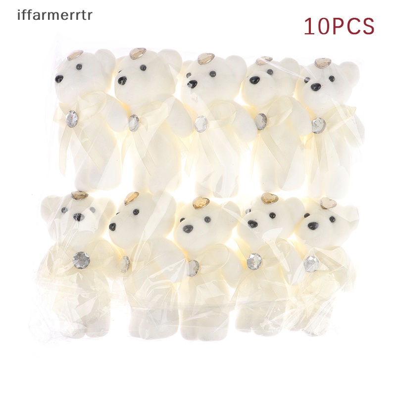 Set 10 Bó Hoa Gấu Bông 12cm Trang Trí Hoạt Hình Cho Tiệc Cưới / Sinh Nhật