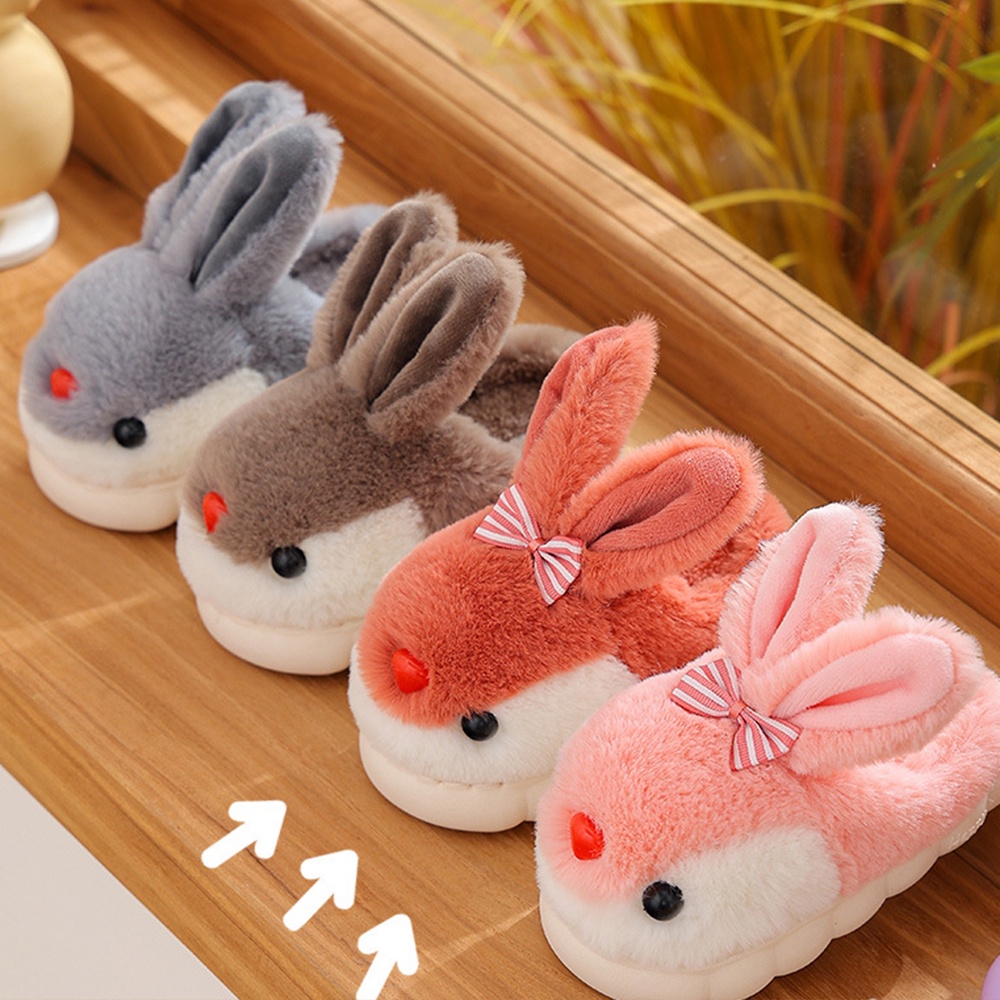 AYUER Dép Bông Đi Trong Nhà Chống Trượt Hình Thỏ Hoạt Hình Dễ Thương Cho Bé Gái