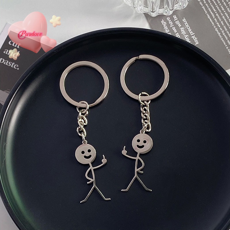 Purelove > Móc Khóa Cặp Đôi Hình Ngón Tay Giữa Trái Tim Dễ Thương Cá Tính Vui Nhộn Mới