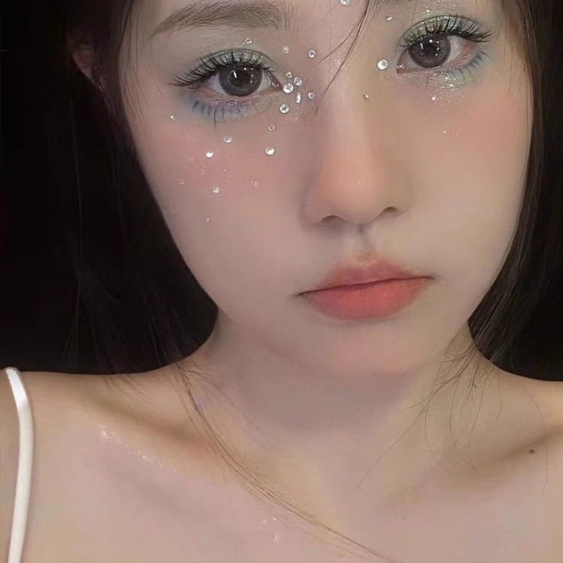 Hạt Kim Cương Giả Màu Bạc Nhiều Màu / Hình Xăm Dán Mặt / Mắt / Mặt Trang Điểm Tiệc Tùng diy