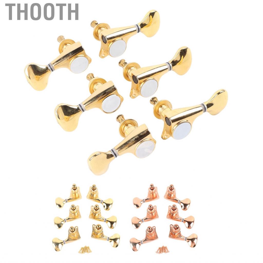 Thooth Guitar Tuner  Replacement Alloy 6Pcs Pegs with Small Tail Handle for