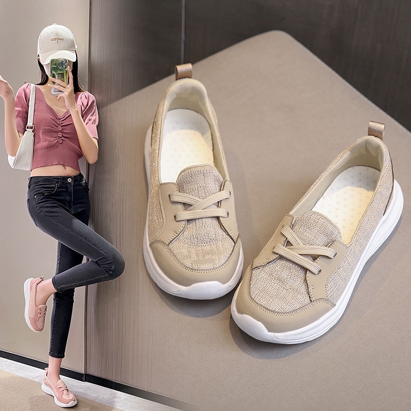 Giày Lười Đế Bằng Trọng Lượng Nhẹ Thoáng Khí Thoải Mái Dành Cho Nữ