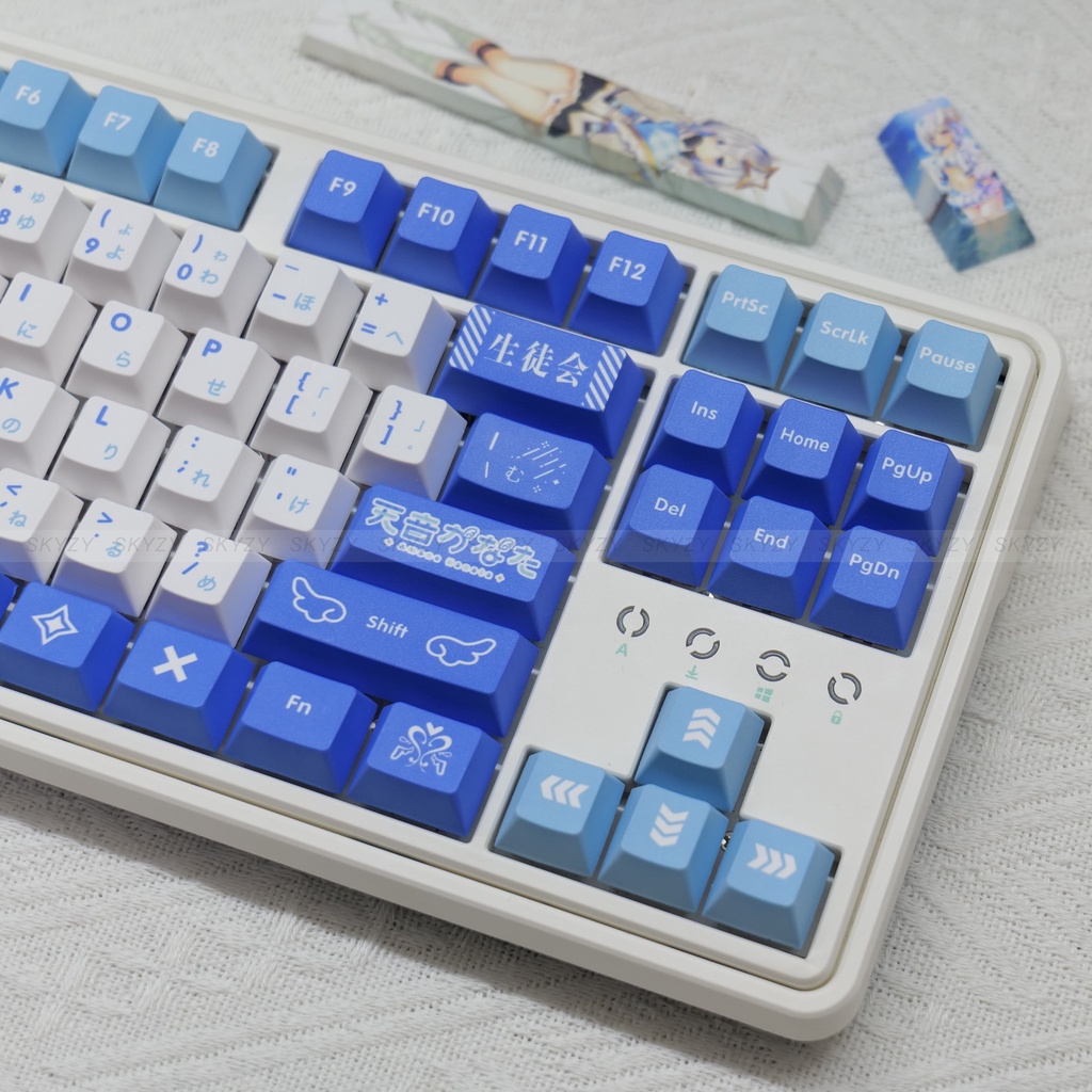 Amane Kanata Keycaps Cherry Profile Hololive Anime PBT DYE SUB Bàn Phím Cơ Keycap