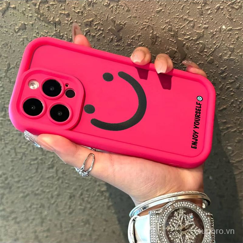 Ốp Điện Thoại Hình Mặt Cười Đơn Giản Cho iphone 11 12 13 14 15 pro max 11promax 12pro 13pro 7 8 plus 14plus 13promax xr xs max