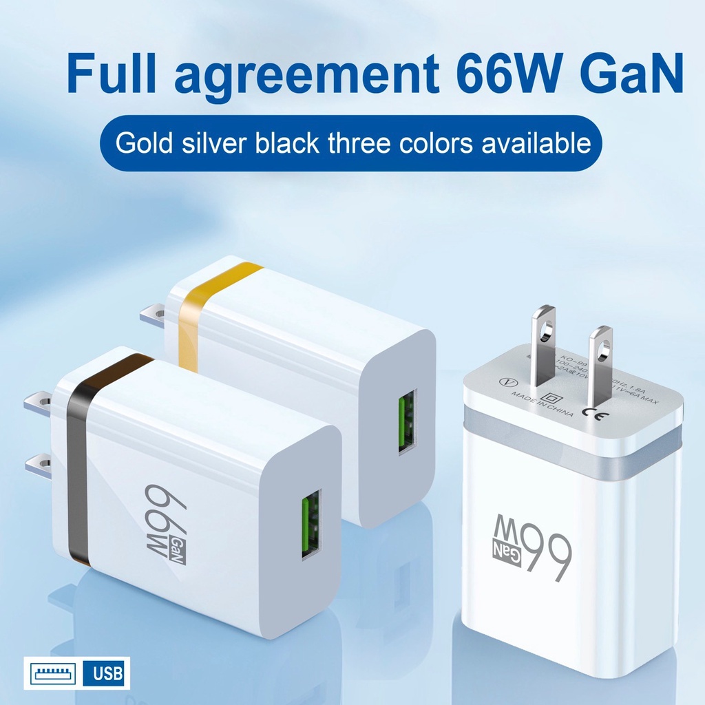 Galum nitride Sạc Nhanh 66w usb Đơn Cho Điện Thoại huawei xiaomi