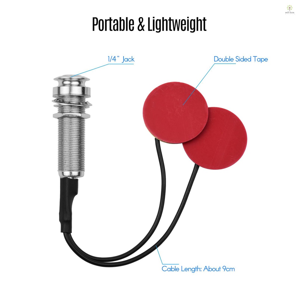 Pickup mini Tự Dính Với Giắc Cắm 1 / 4 inch Chuyên Dụng Cho Đàn violin mandolin