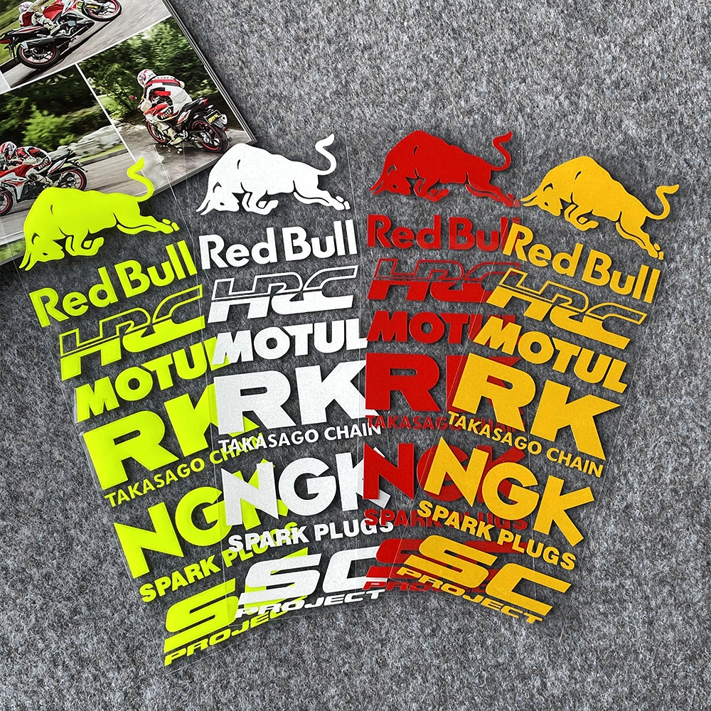 FENDER Bộ 2 Đề Can Phản Quang red bull Trang Trí Kính Chắn Gió Thân Xe Máy yamaha mio sporty aerox nmax