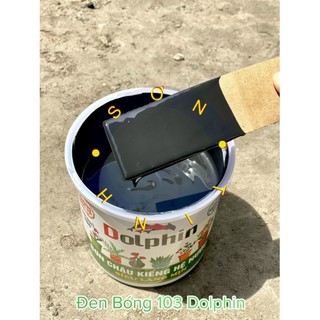Sơn chậu cảnh kiểng màu đen DOLPHIN hệ nước 1kg