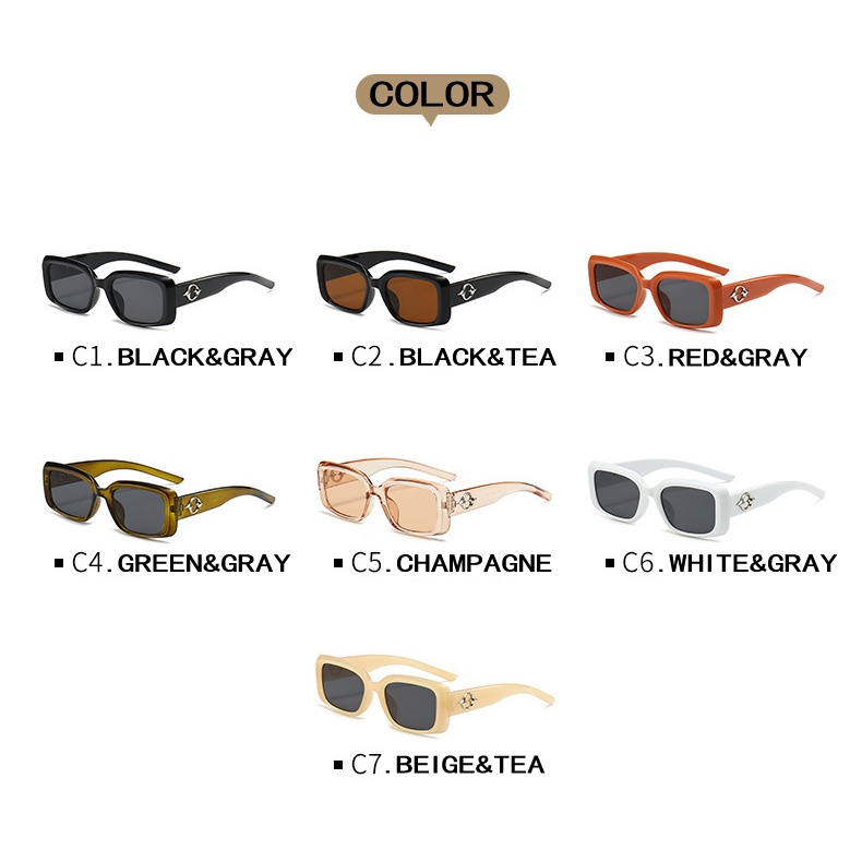 Kính Mát Hình Chữ Nhật Phong Cách retro Thời Trang Cho Nữ