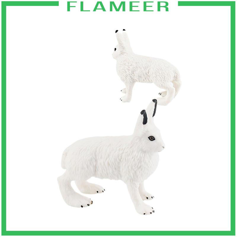 Bộ 7 Mô Hình Động Vật Bắc Cực Kèm Gấu Bắc Cực Thỏ igloo Thú Nhồi Bông Mùa Đông Thủ Công Trang Trí Nhà Cửa