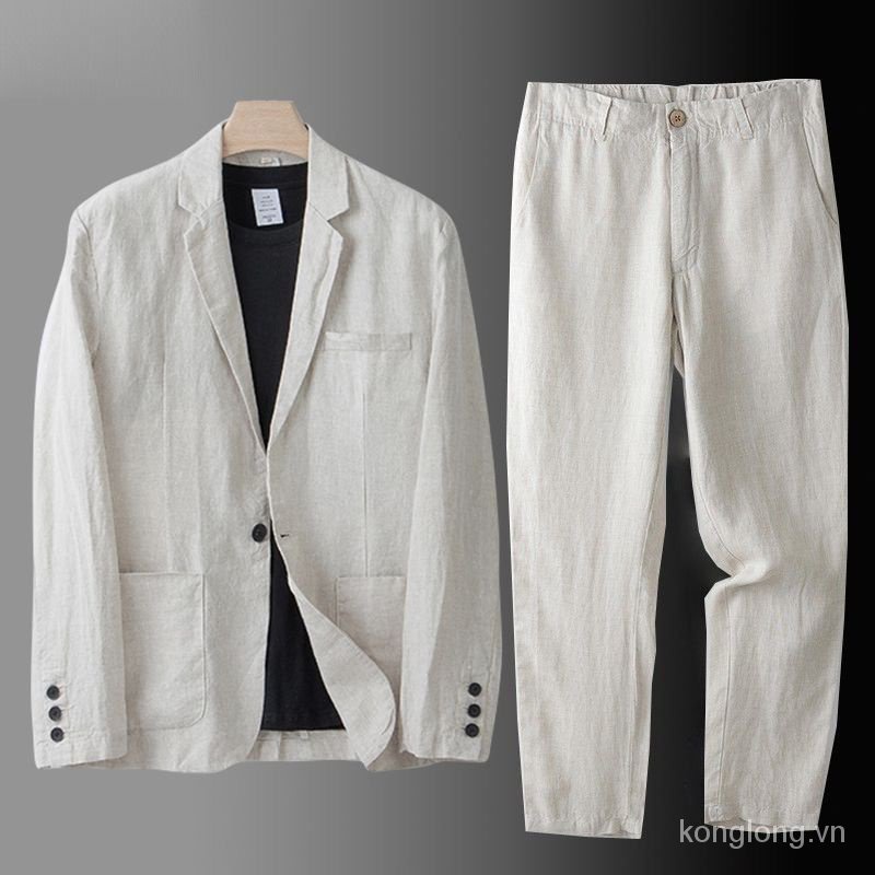 Áo Khoác cotton linen Mỏng Dáng Rộng Thời Trang Xuân Thu Cho Nam